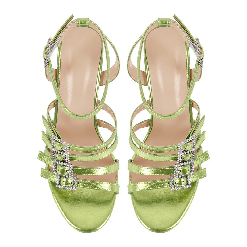 Classic Colorful Open Toe Heels