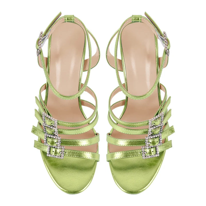 Classic Colorful Open Toe Heels