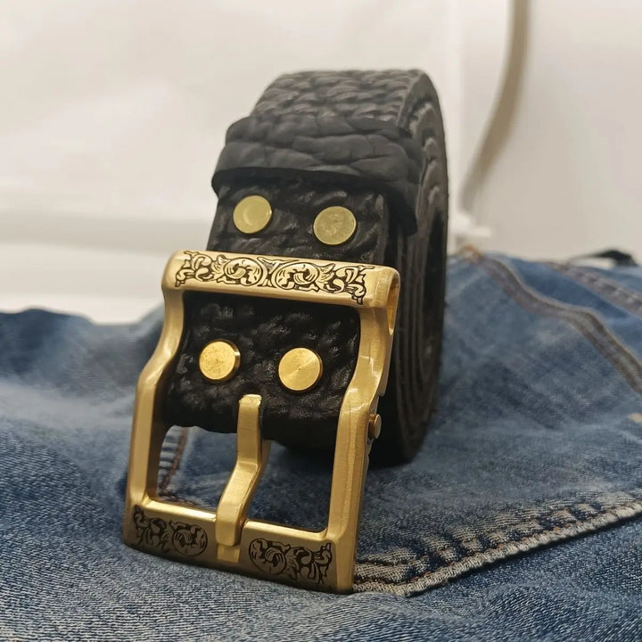 Trendy Handmade Thick Leather Belt