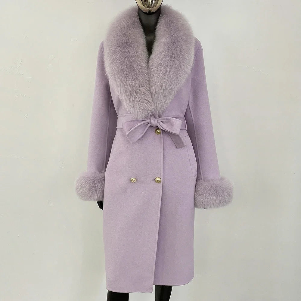 Comfortable Wool Cashmere Long Coat
