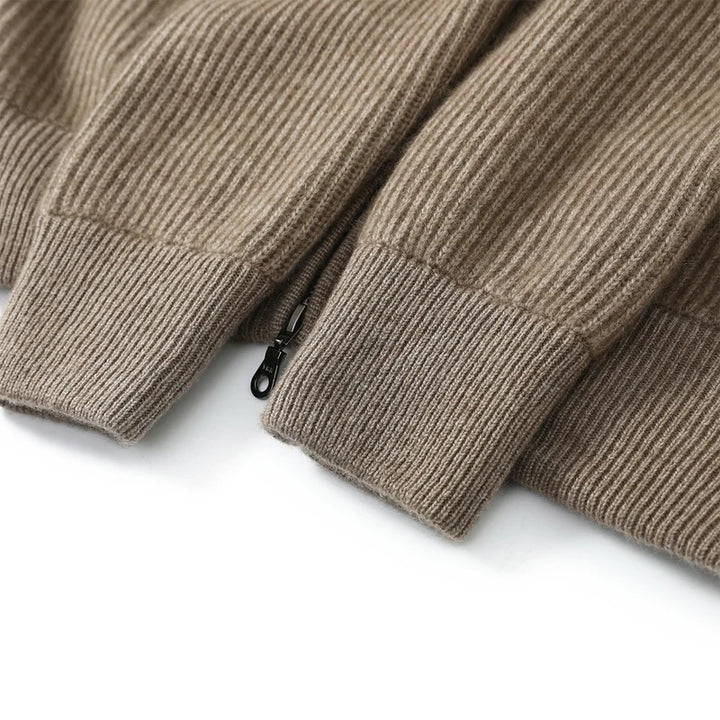 Cardigã de Cashmere Confortável com Zíper Duplo