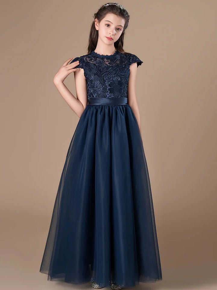 Stylish Round Neck Little Bridesmaid Dress