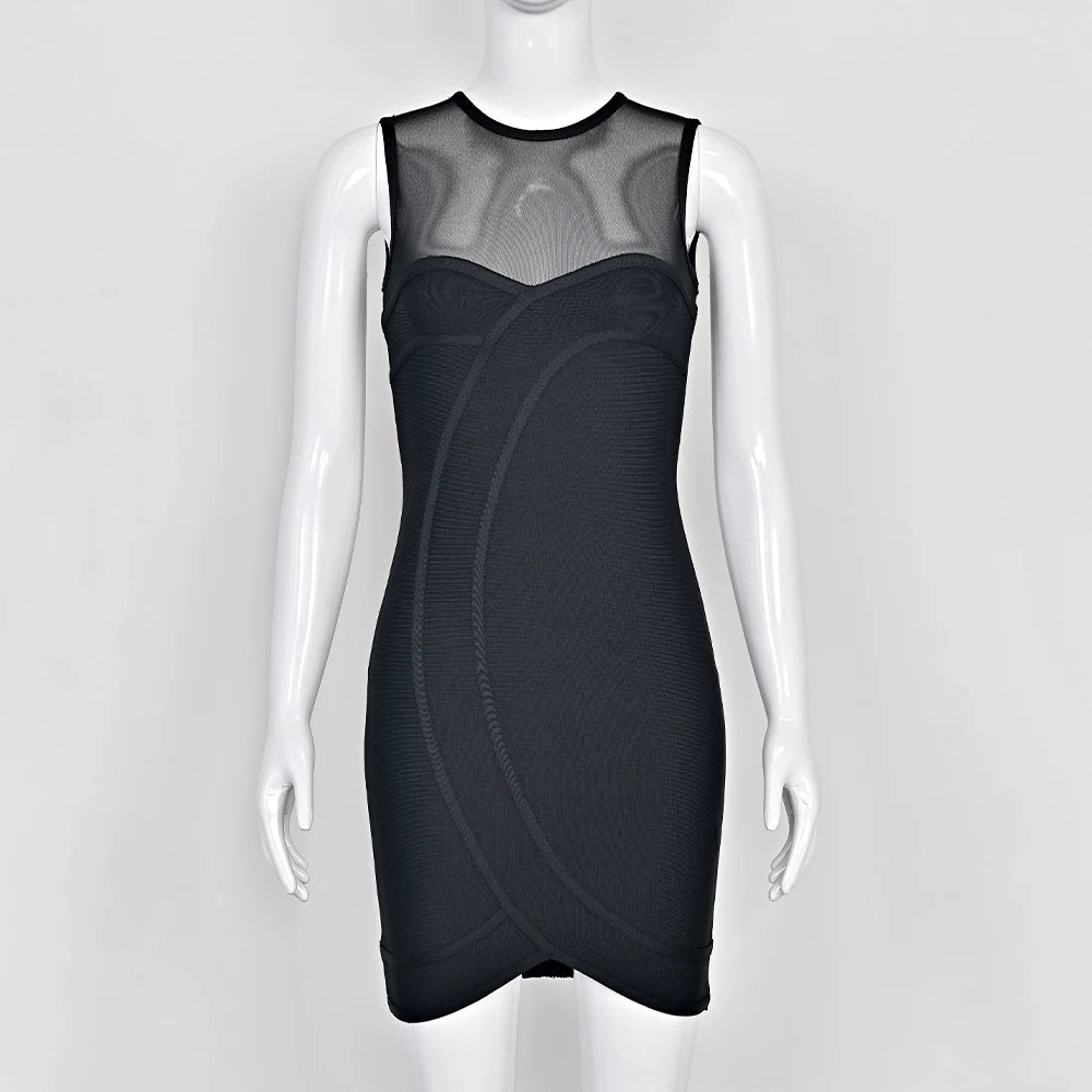 Trendy Mesh Bandage Party Dress