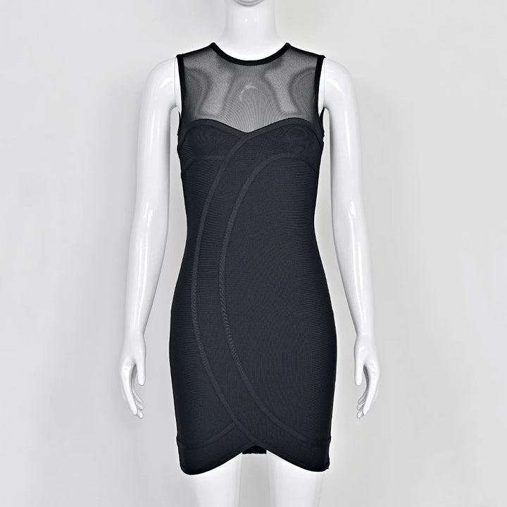 Trendy Mesh Bandage Party Dress