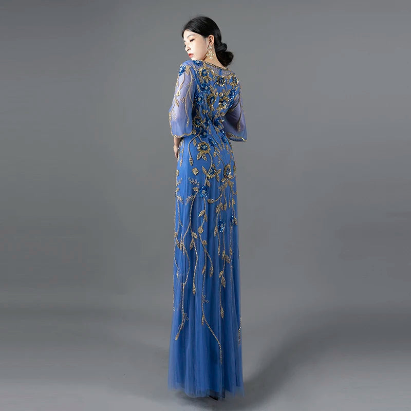 Experience The Floral Embroidered Evening Dress