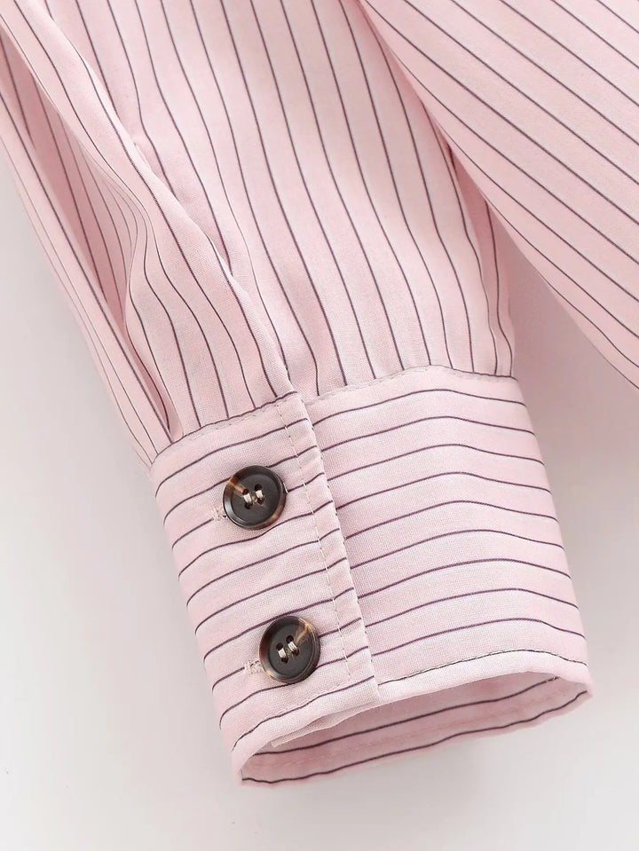 Lovely Striped High Neck Shirt