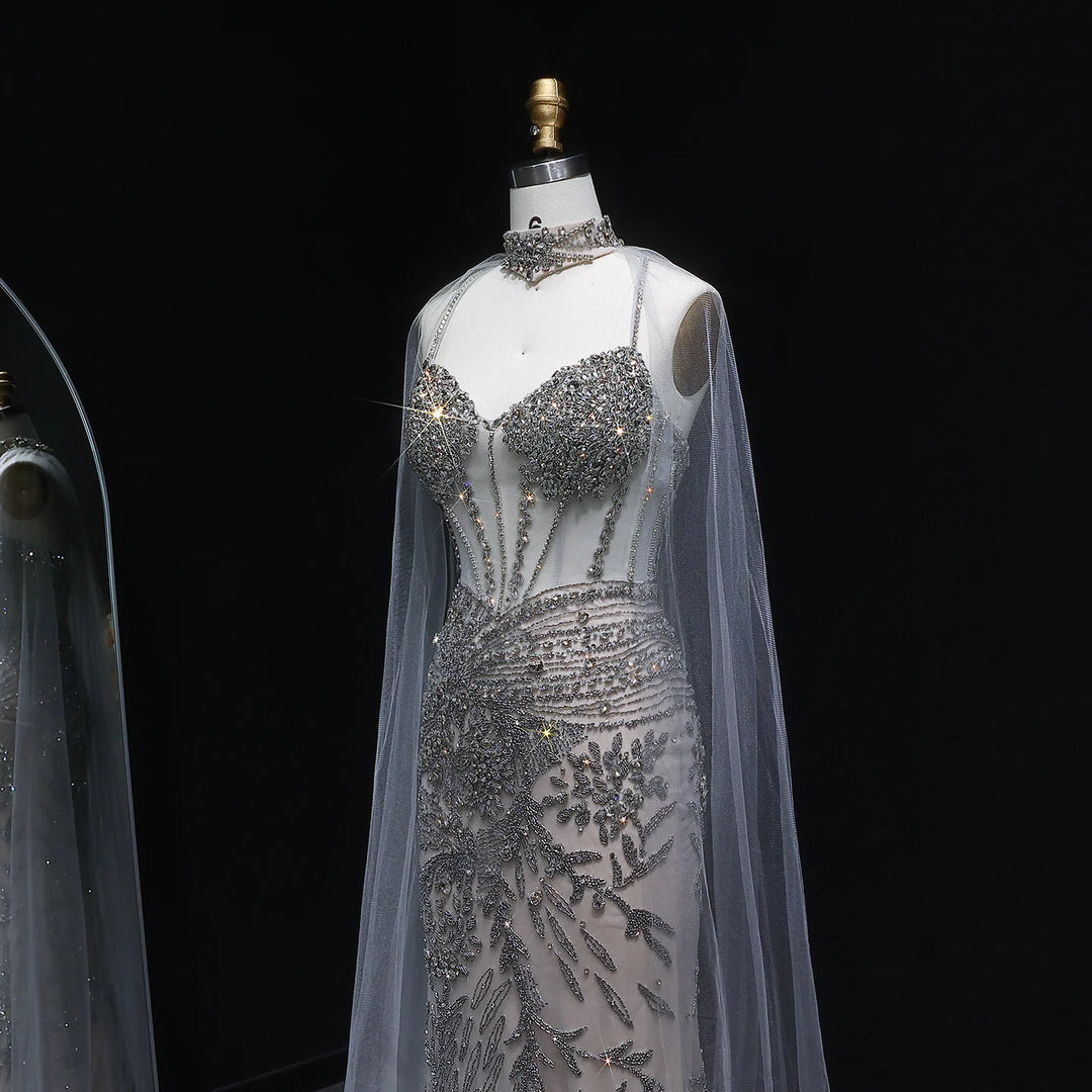 Modern Exquisite Beaded Arabic Evening Dress