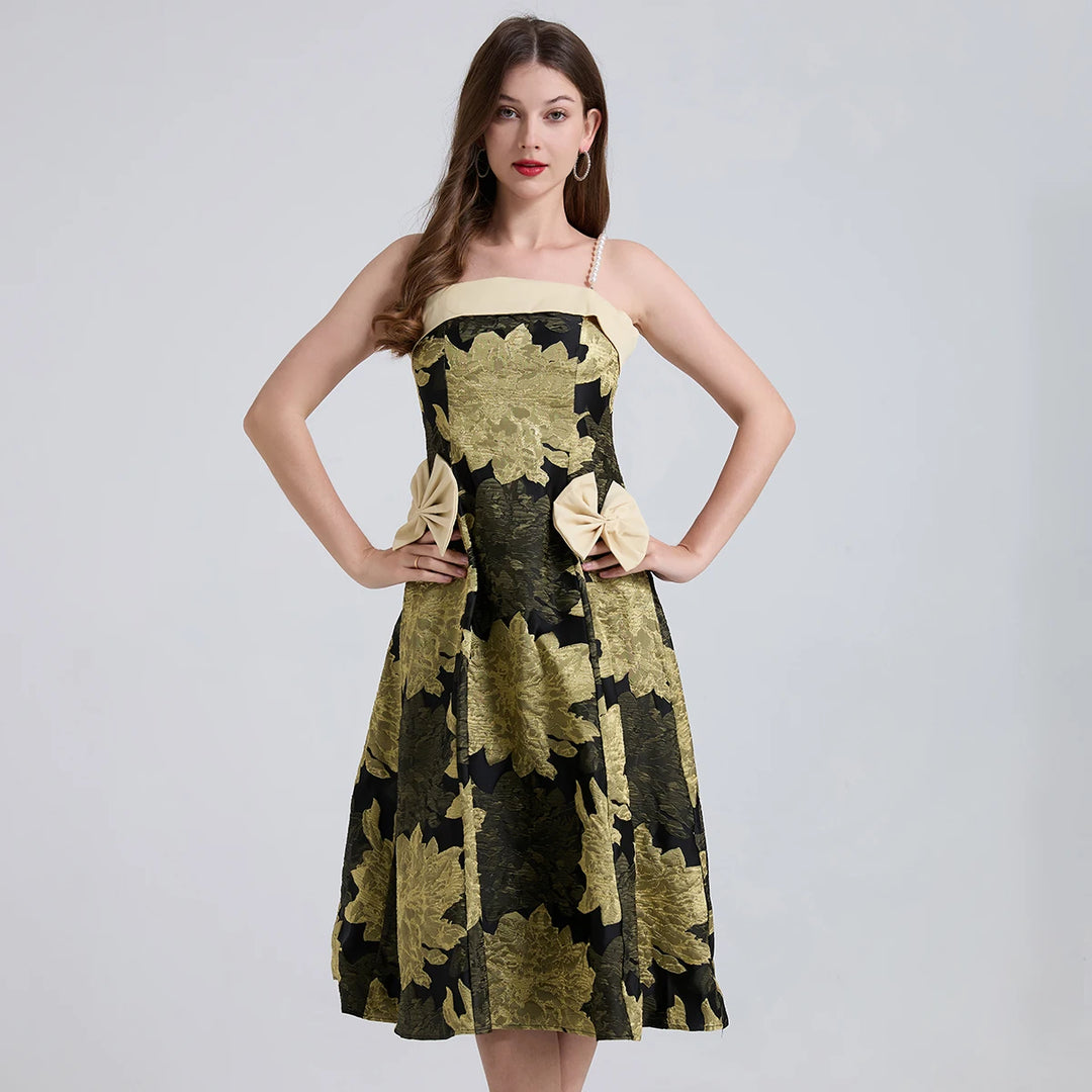 Gorgeous Bow Detail Evening Party Dress