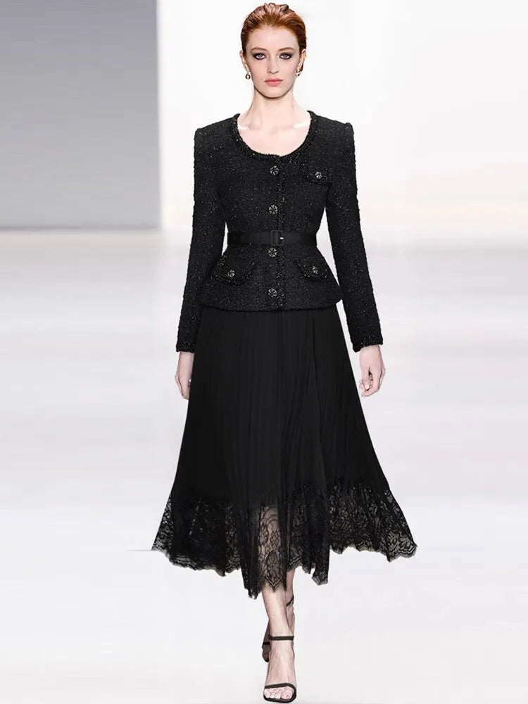 Single Breasted Spliced Formal Dress