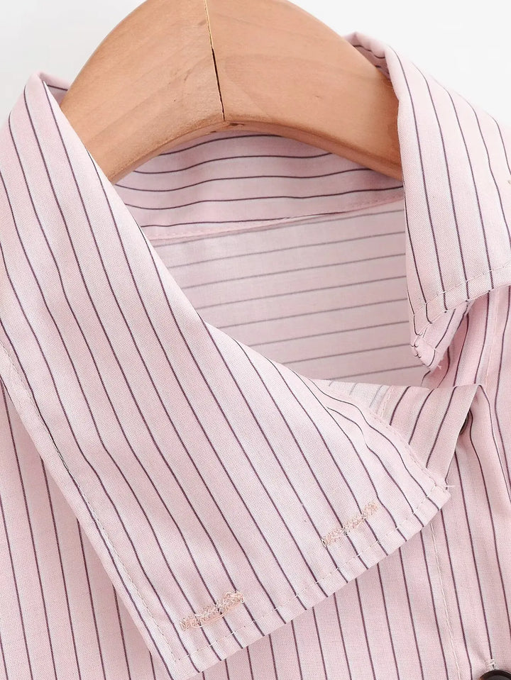 Lovely Striped High Neck Shirt