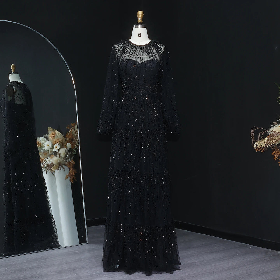 Delightful Ruffles Arabic A-Line Gown