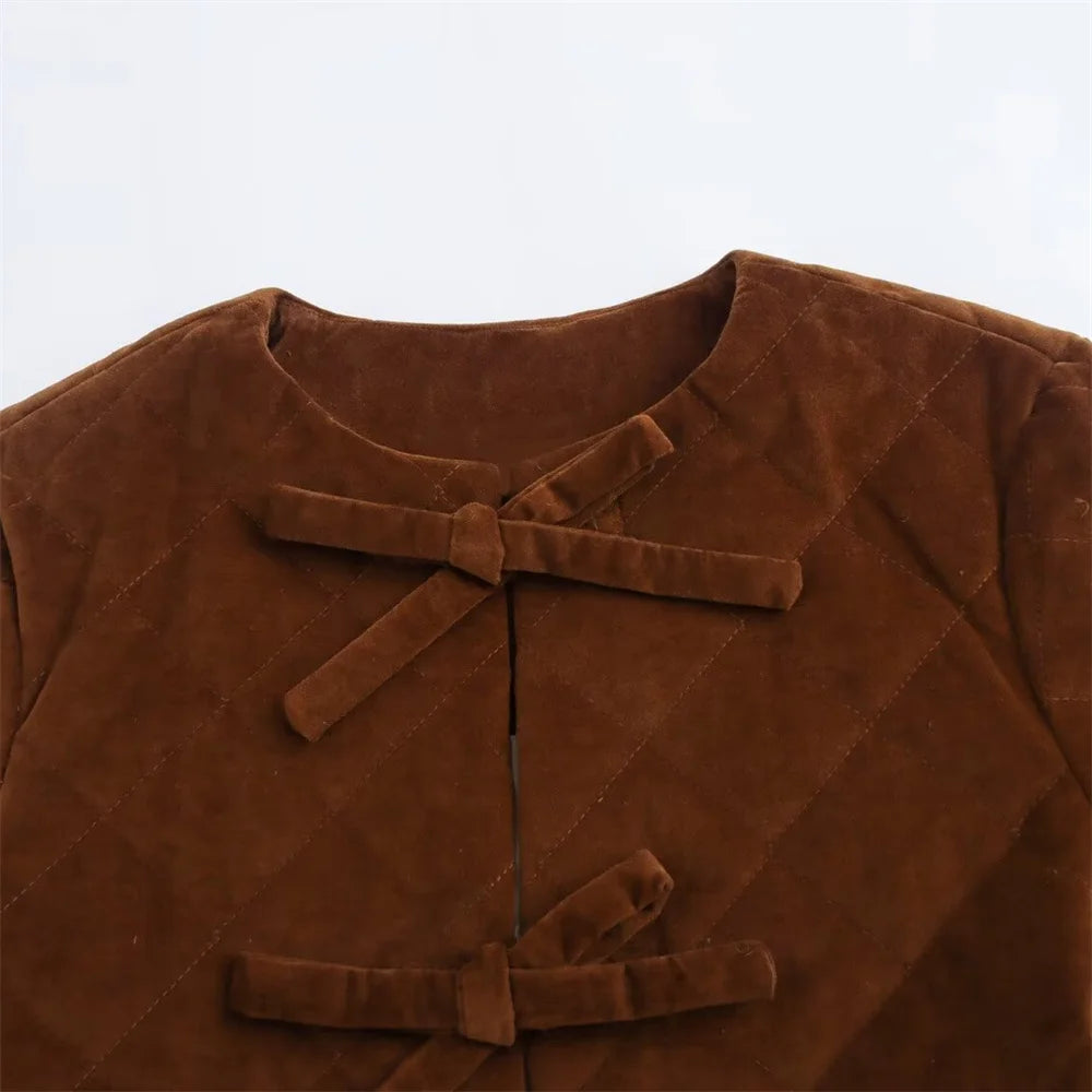 Delightful Bow Tie Short Coat