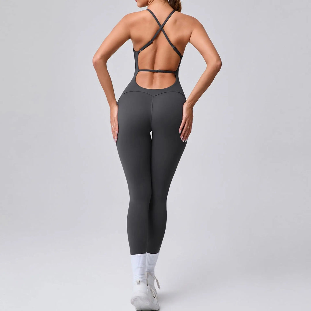 Stretchy Cross-Strap Training Romper