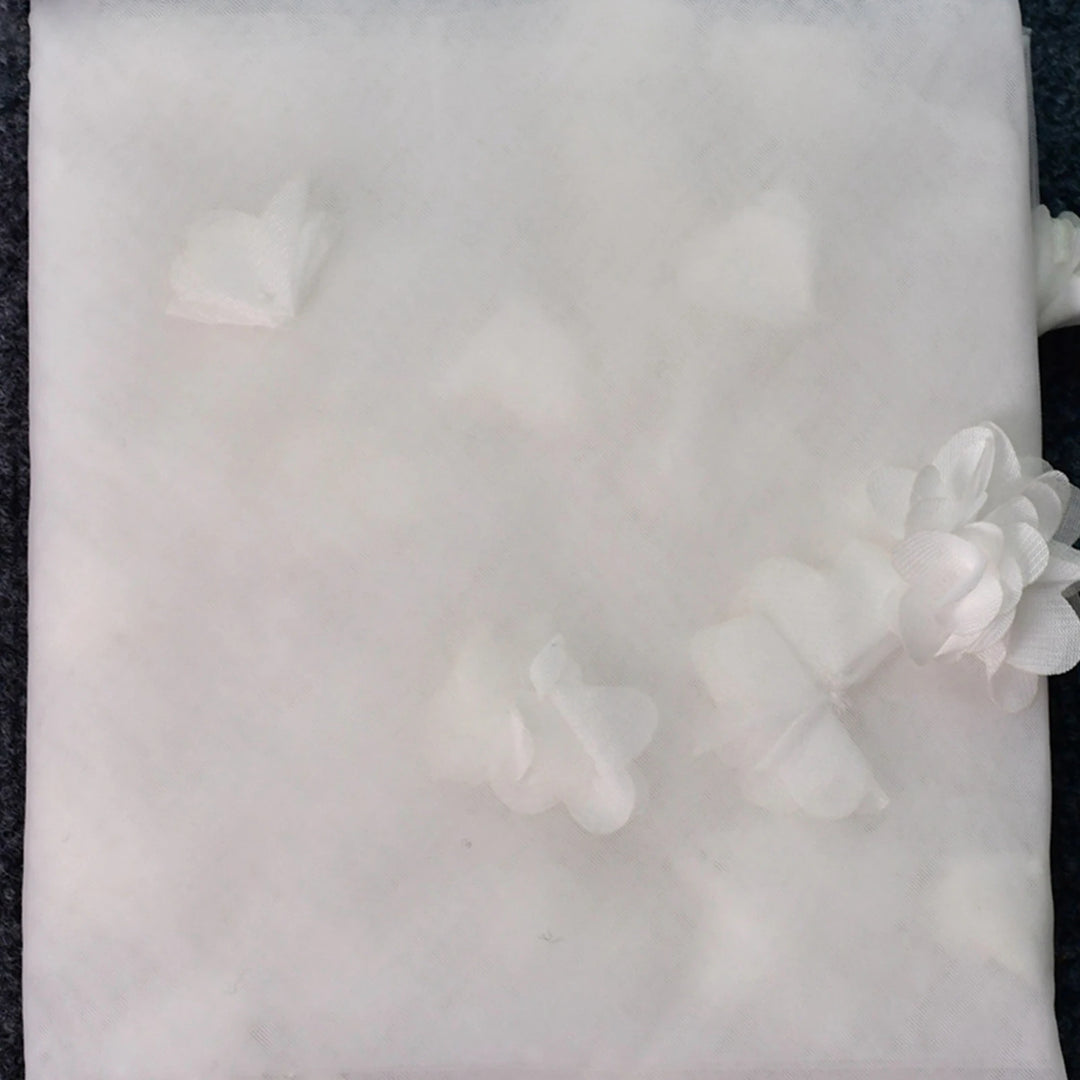 Romantic 3D Organza Flowers Bridal Veil