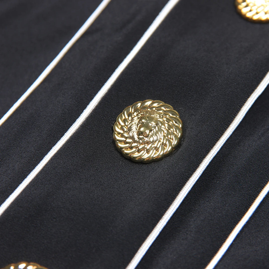 Sophisticated Colored Striped Polo Coat