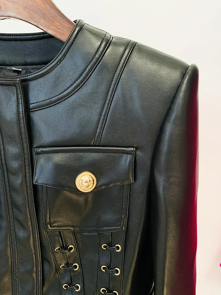 Fashionable Rope Lace-Up Jacket