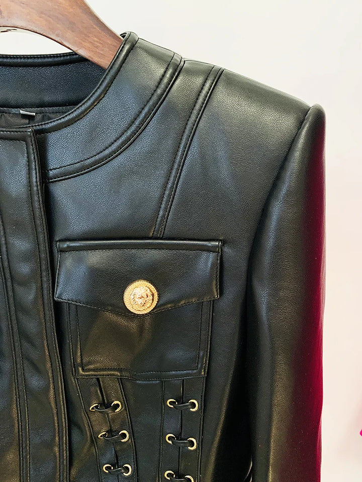 Fashionable Rope Lace-Up Jacket