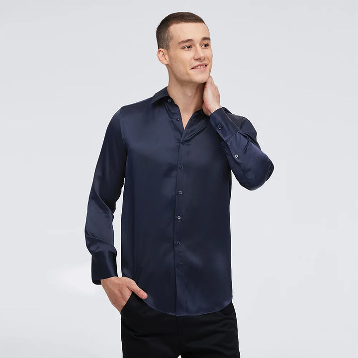 Versatile Long Sleeve Silk Shirt