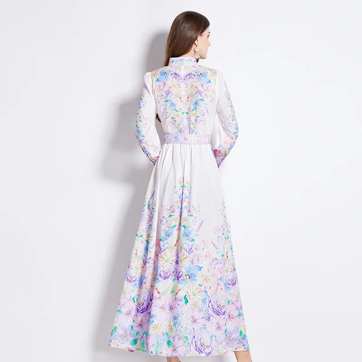 Casual Chic Floral Print Evening Dress