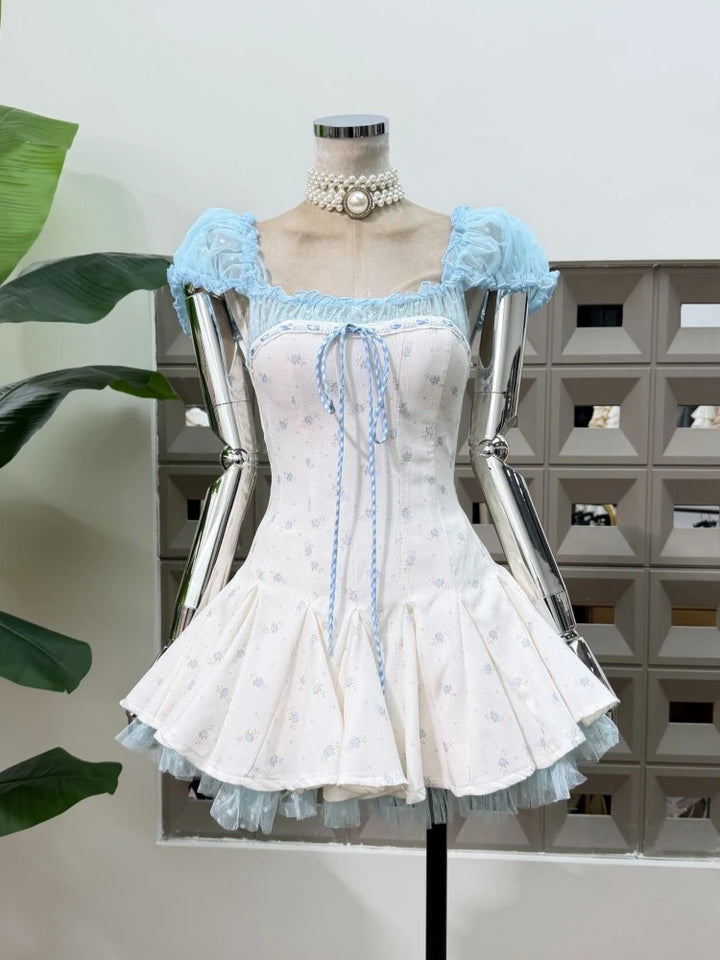 Luxurious Puff Short Sleeves Mini Dress