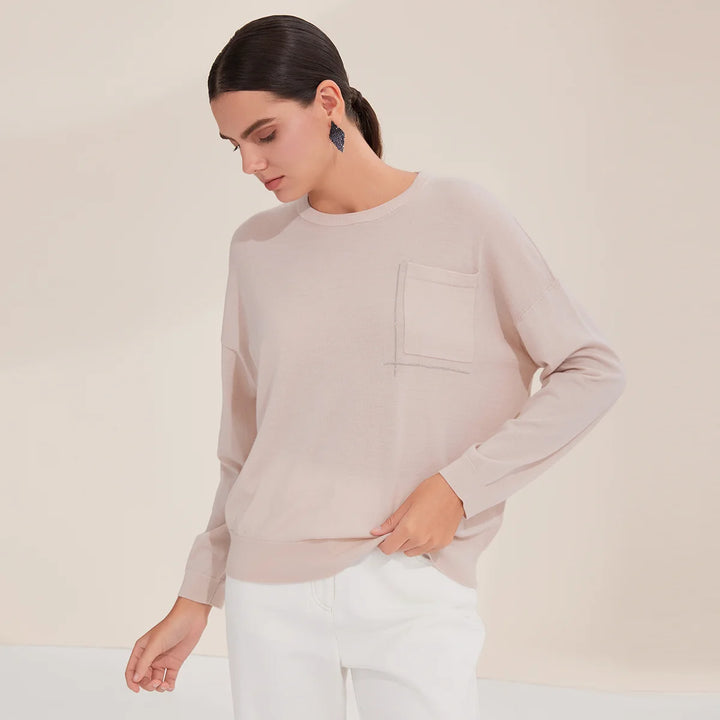 Casual Merino Wool Crew Neck Sweater