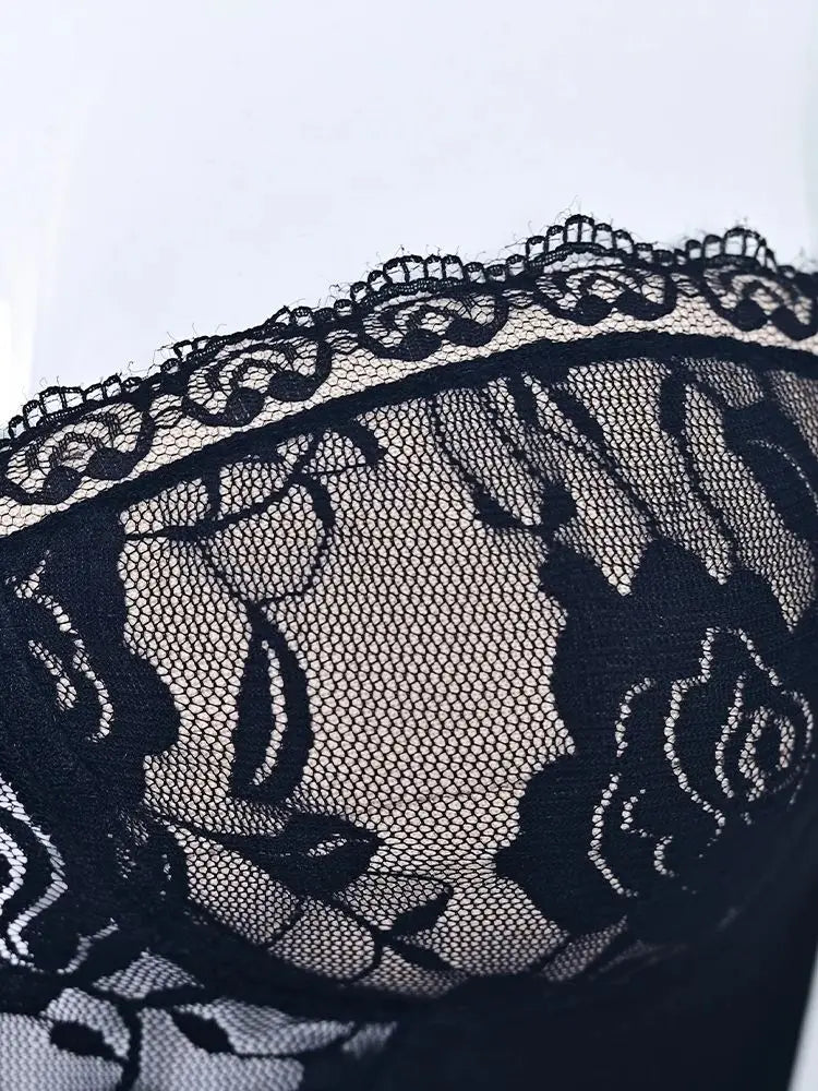 Trendy Lace Bandage Evening Dress