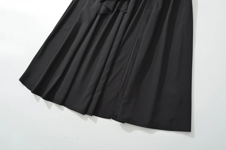 Smart Pleated High Slit Long Dress
