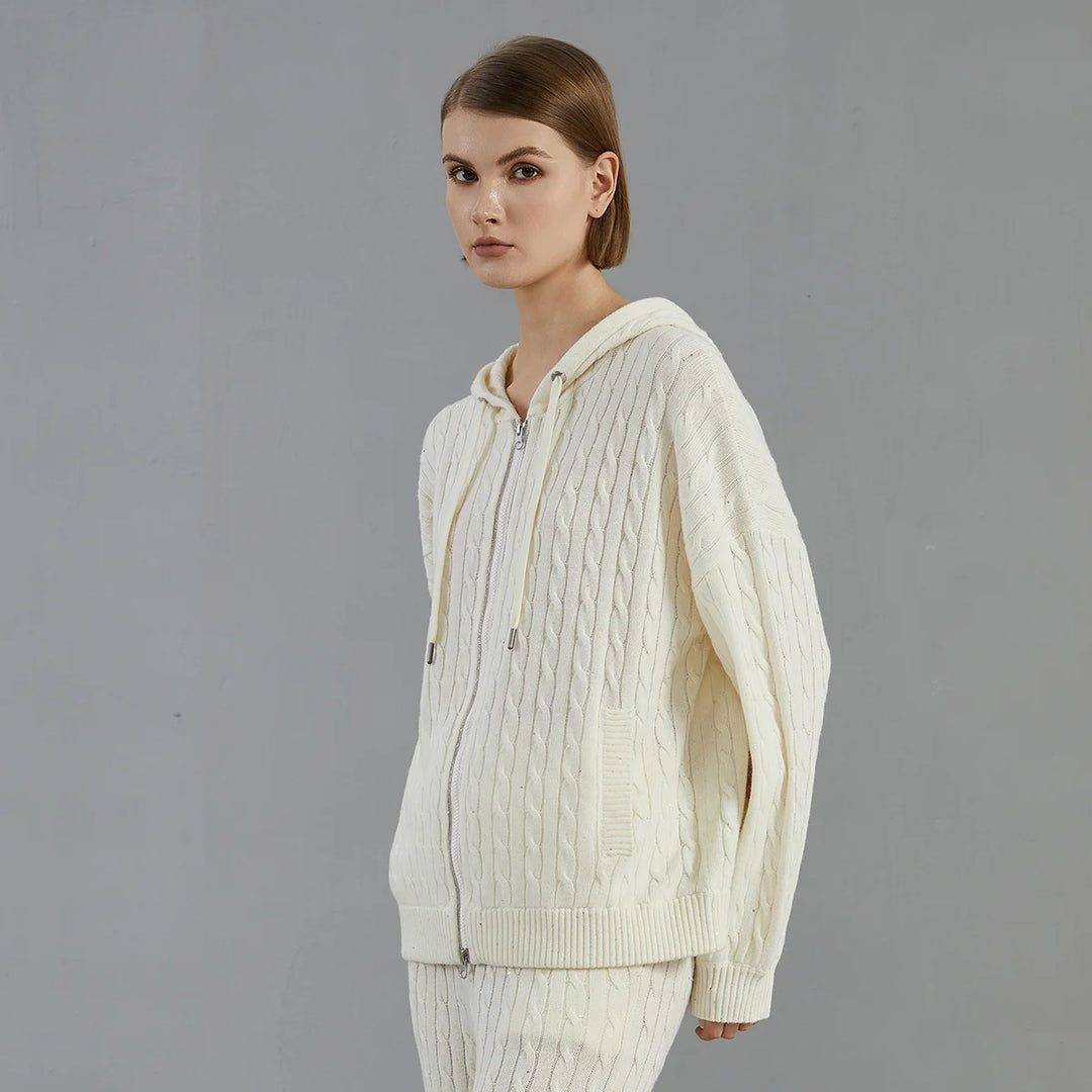 Luxurious Merino Wool Knit Hoodie