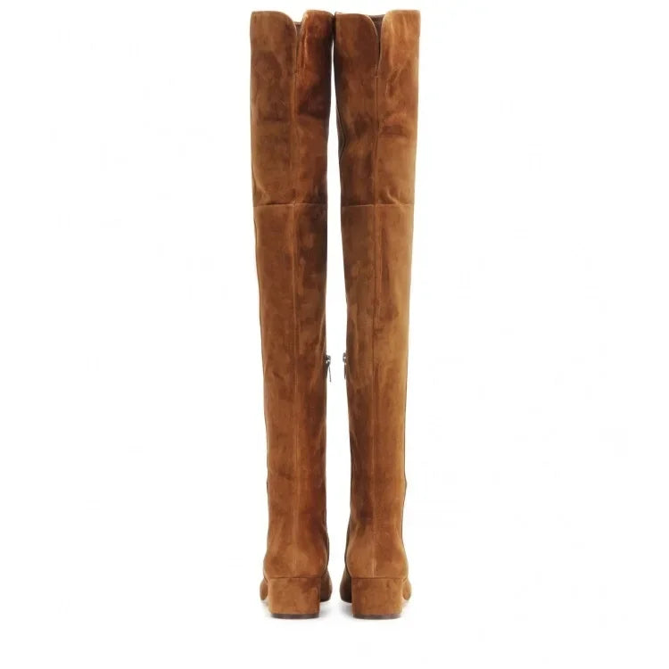 Premium Round Head Mid-heel Boots