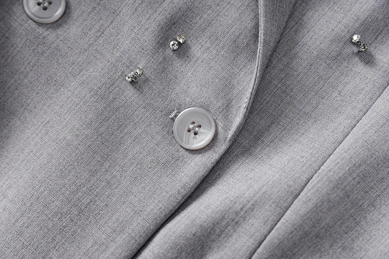 Sparkly Beaded Double Breasted Blazer