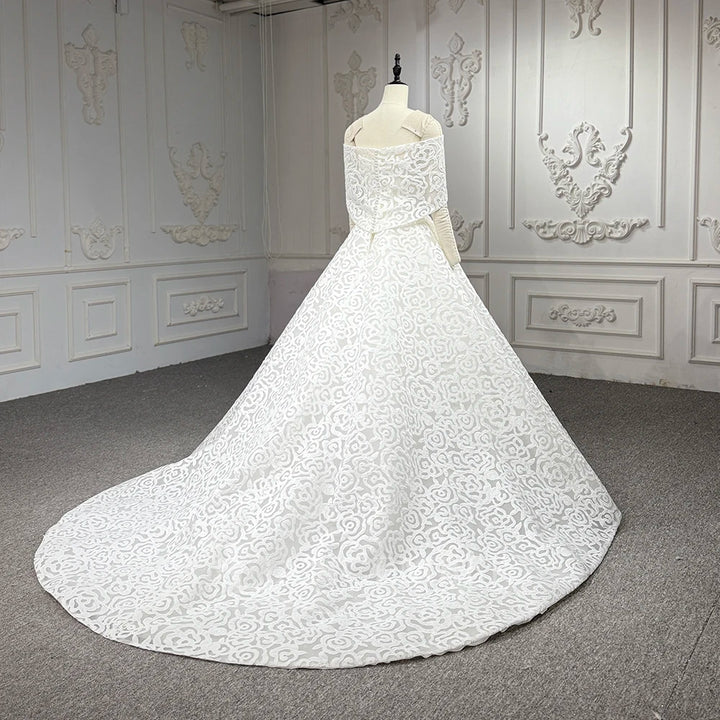 Robe de mariée luxueuse à paillettes, robe de bal, col bateau, manches courtes, robe de mariée personnalisée, chic, DY1313