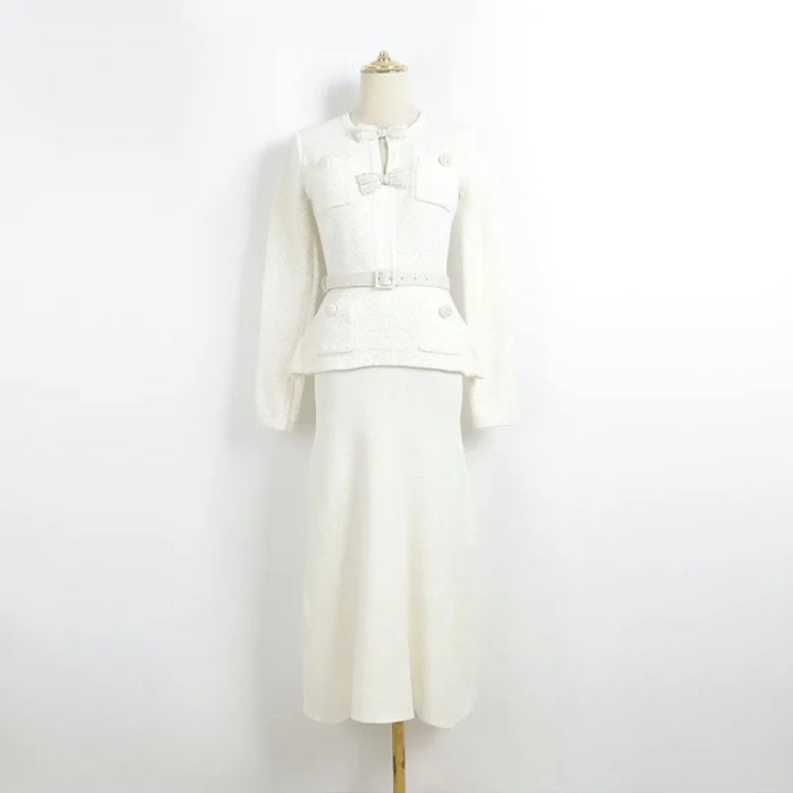 Refined Bow Knitted Commuter Dress