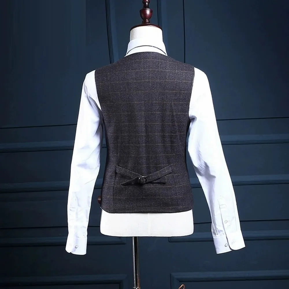 Modern Plaid 3-Piece Men’s Formal Suit