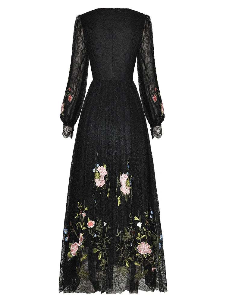 Sequins Embroidery A-LINE Slim Dress