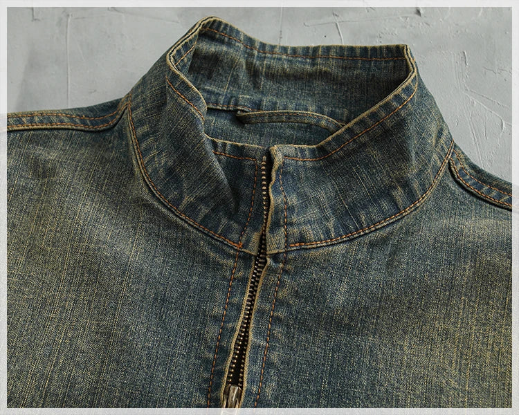 Vintage Denim Pullover Jacket