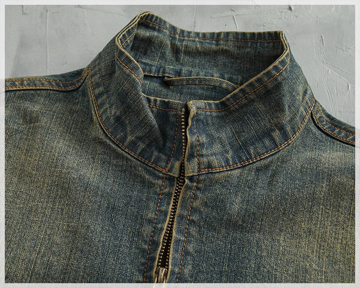Vintage Denim Pullover Jacket
