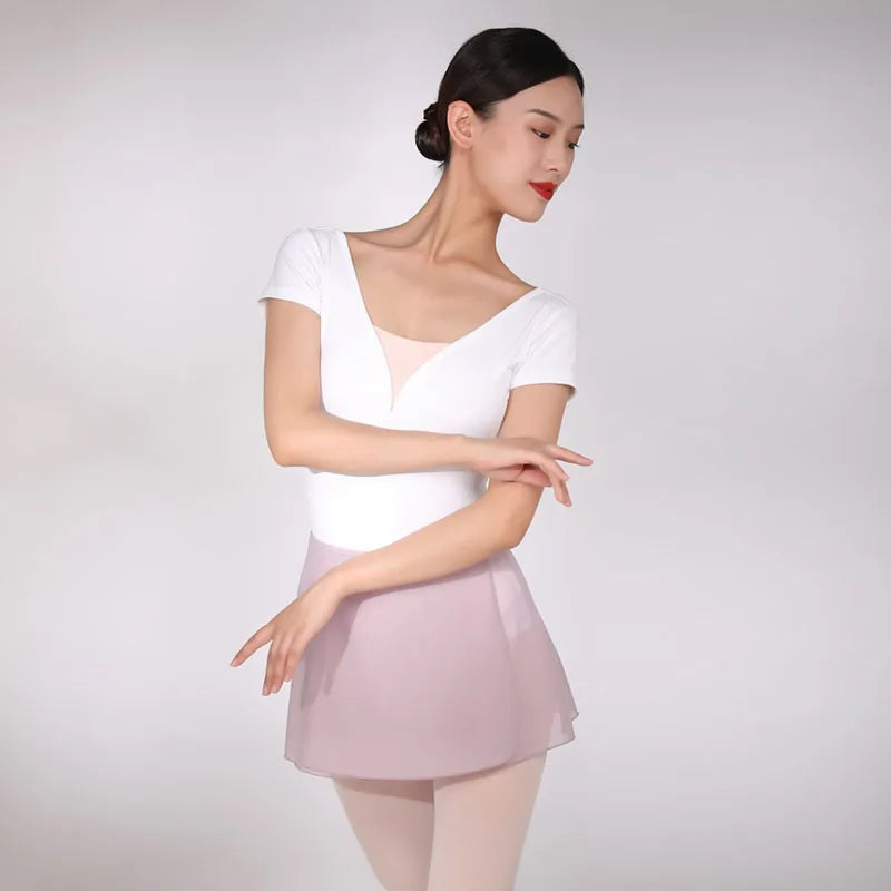 Stylish Short Sleeved Ballet Leotard