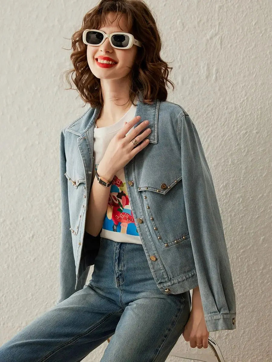 Rivet Large Pocket Denim Jacket