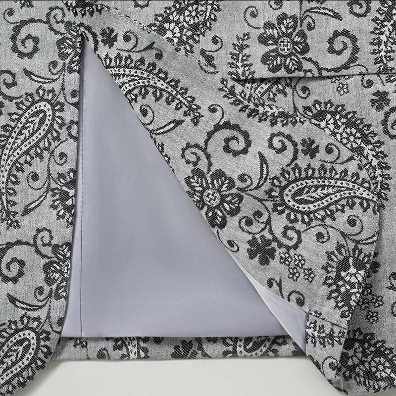 Luxury Floral Single Button Jacquard Blazer