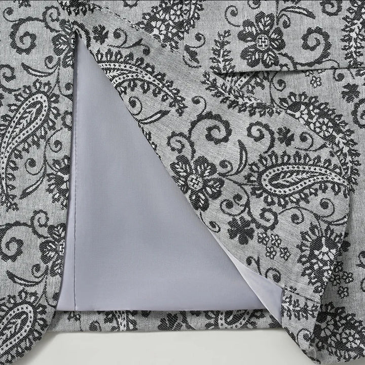 Luxury Floral Single Button Jacquard Blazer