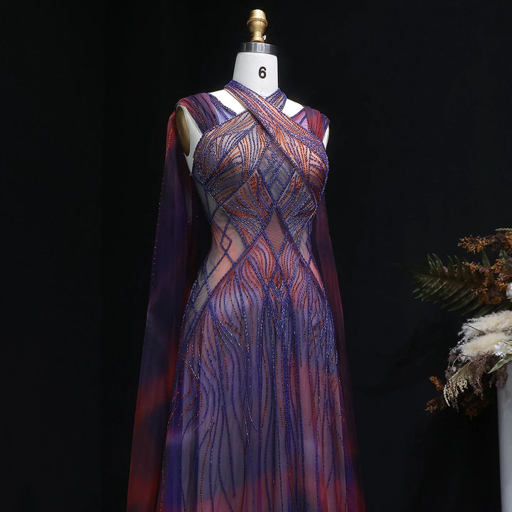 Alluring Criss Cross Halter Neck Party Dress