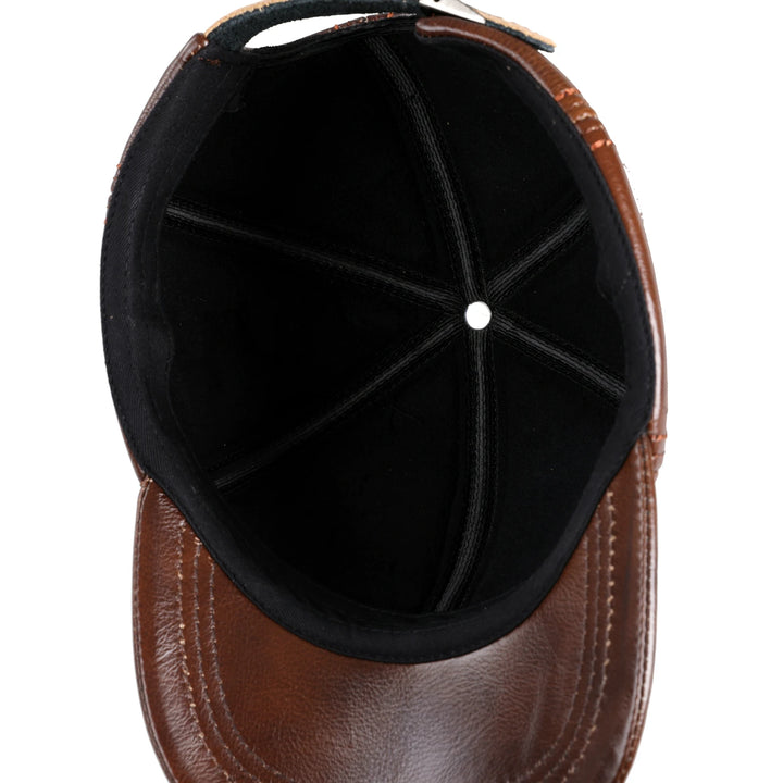 Real Cowhide Leather Men's Baseball Cap