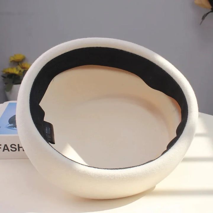 Elegant Wool & Pearl Beret Hat