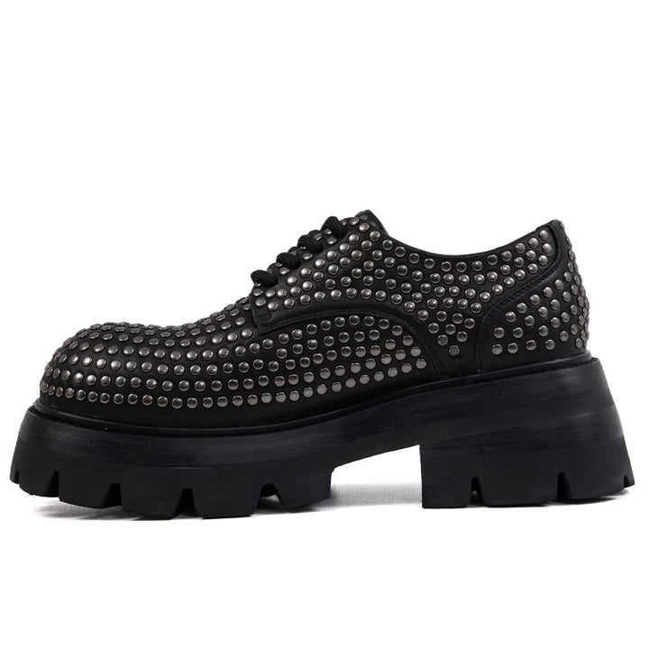 Silver Rivet European Style Derby Shoes