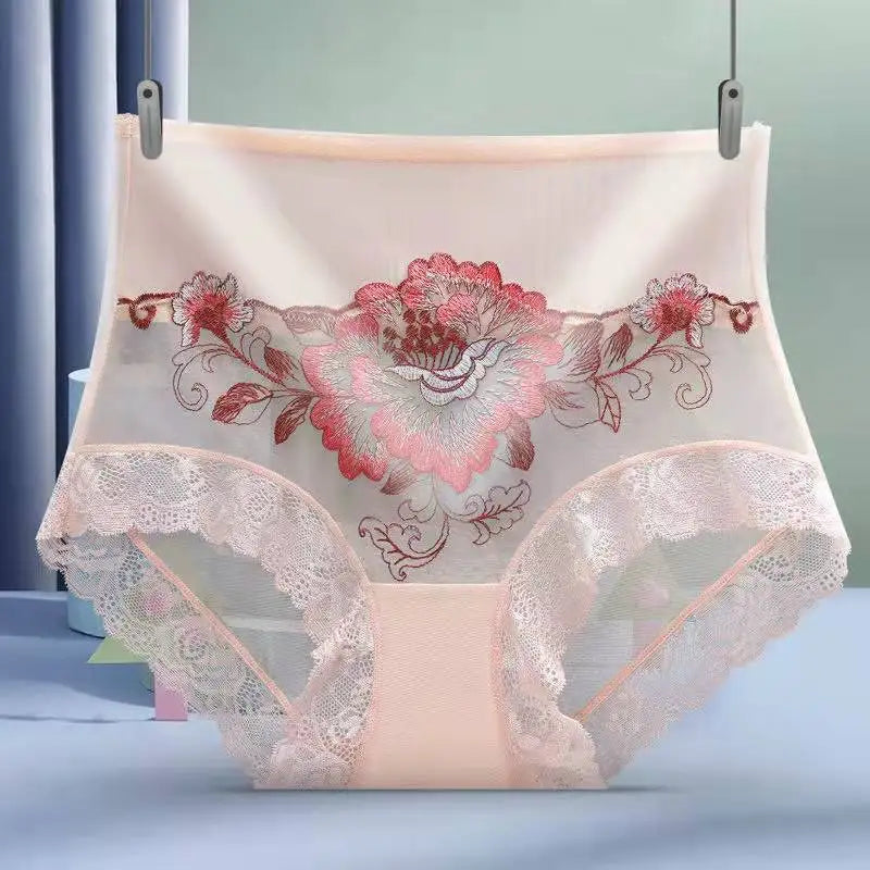 Comfortable Mesh Embroidered Underwear