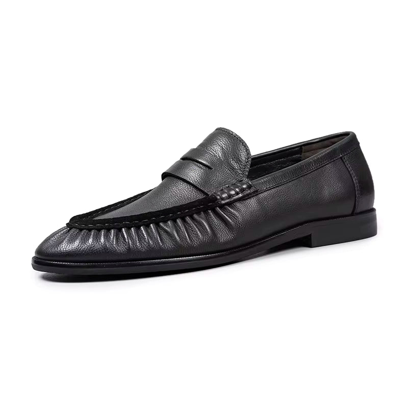 Handsome Soft Pleated Penny Loafers