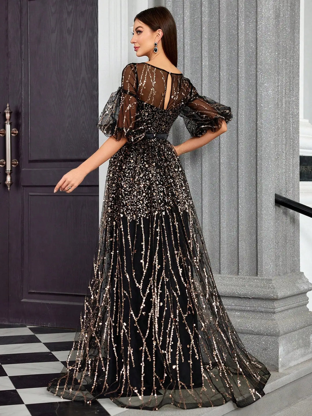 Sweet Semi-transparent Evening Party Dress