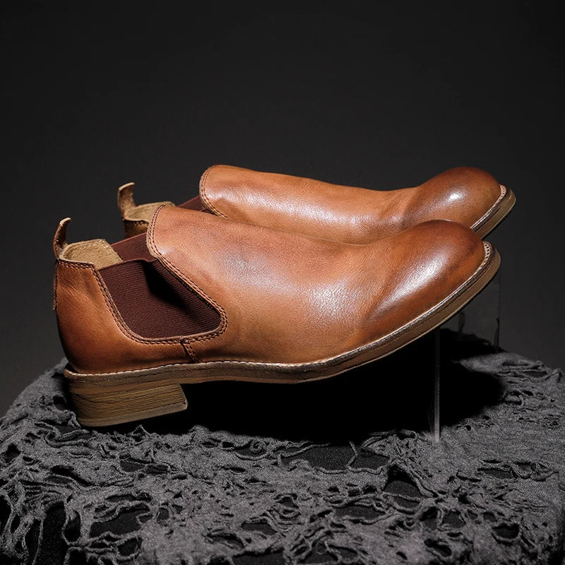 Vintage Step-In Leather Chelsea Boots