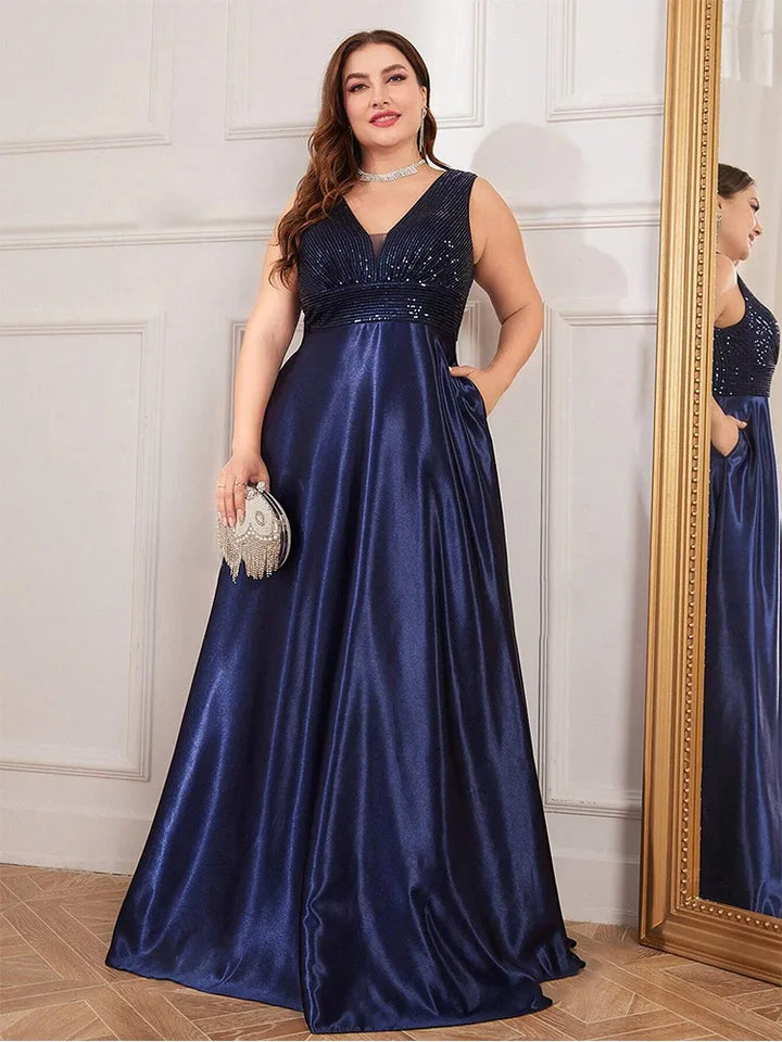 Stunning Sparkling Satin Prom Gown