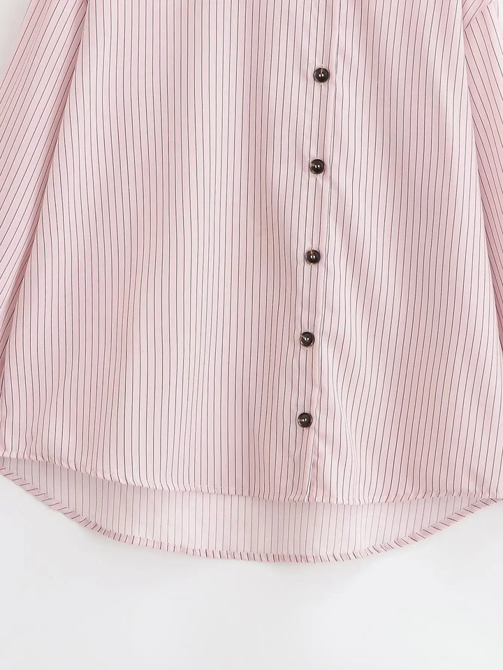 Lovely Striped High Neck Shirt
